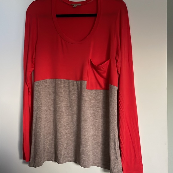 Anthropologie Bordeaux Color Block Tee EUC - Picture 2 of 5